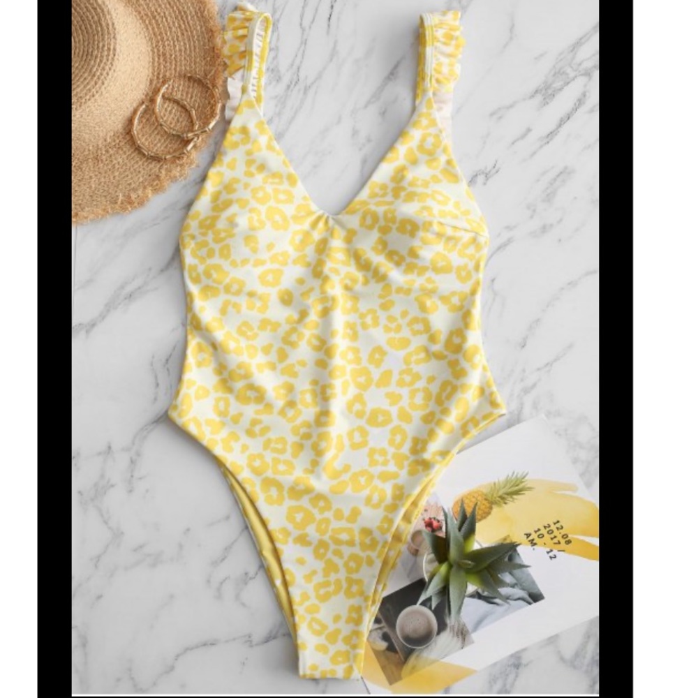 ZAFUL Reversible Leopard Heart One-piece Swimsuit